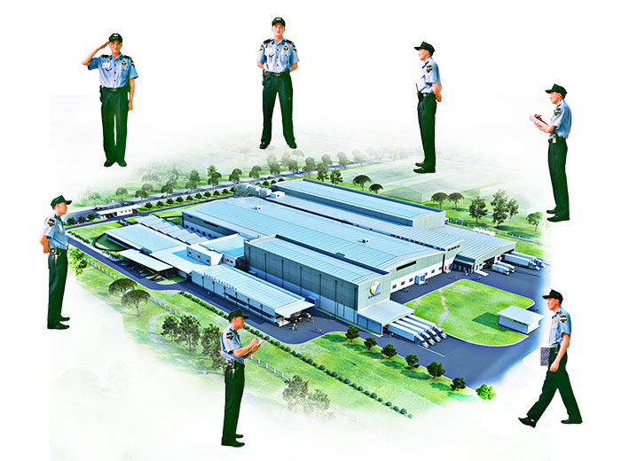 工場の警備員サービス